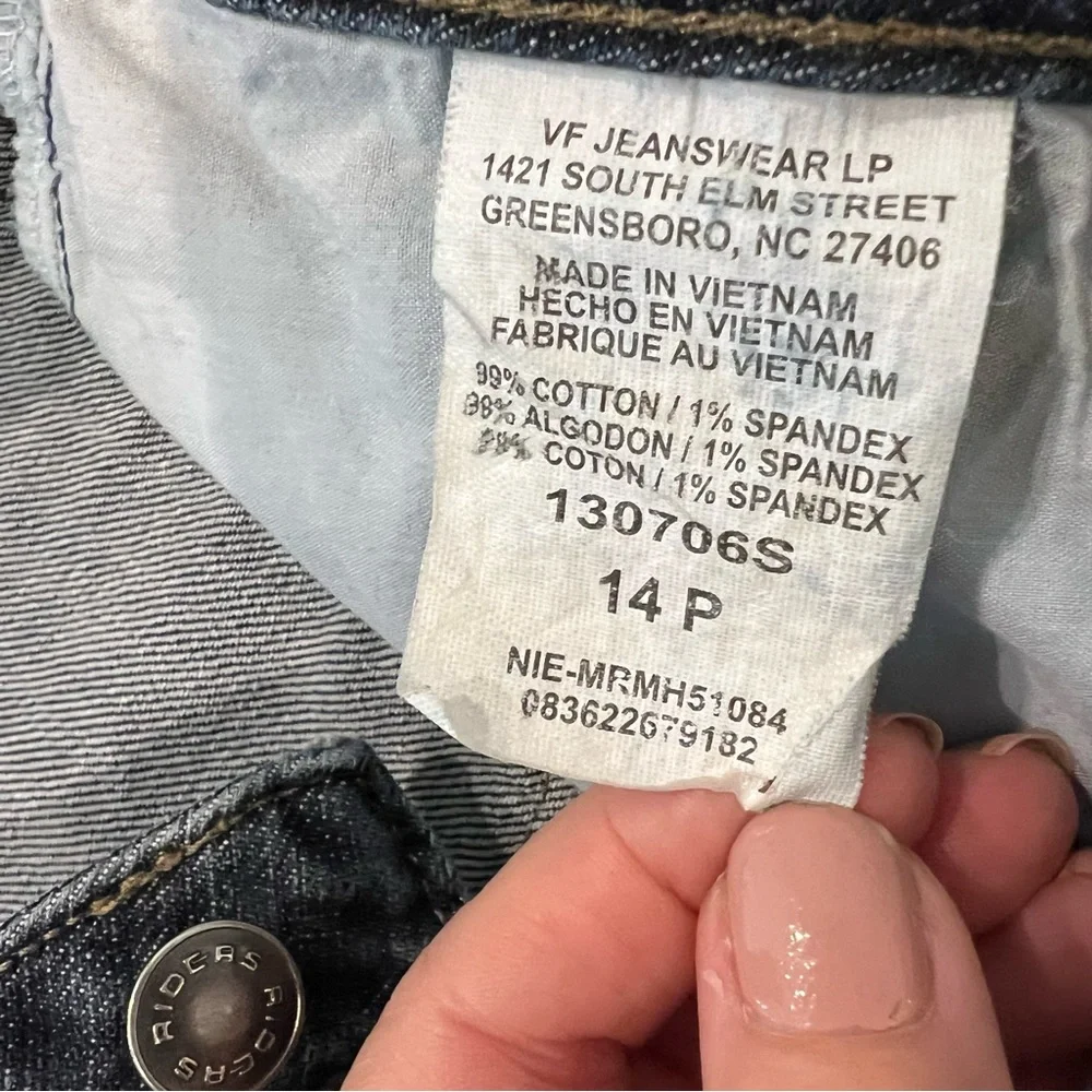 Riders by Lee‎ Women's Size 14P. Mid Rise Bootcut  Jeans Blue Dark Wash Denim